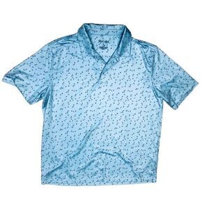 San Soleil Solsport Golf UV 50+ GolBalls Tees Print Short Sleeve Men’s Polo Sz L
